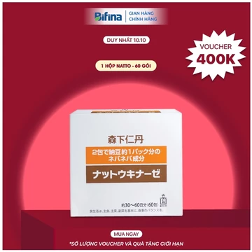 Nattokinase Jintan Nhật Bản – Hộp 60 gói – Hỗ trợ giảm mỡ máu, ngừa tai biến, tốt cho tim mạch