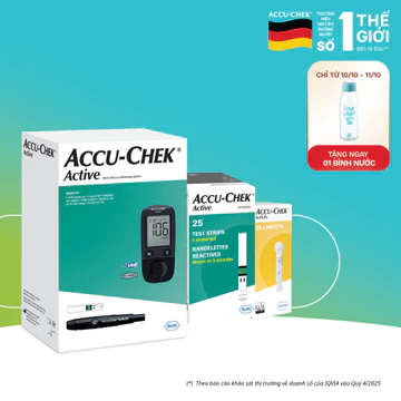 Combo Máy Đo Đường Huyết ACCU-CHEK Active Kèm Hộp 25 Que Thử & 25 Kim Lấy Máu ACCU-CHEK SoftClix