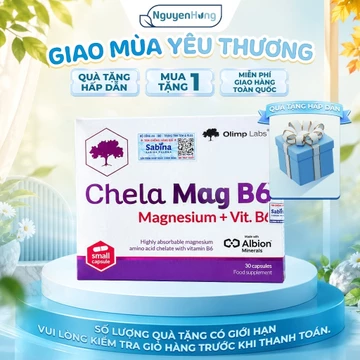 Chela-Mag B6 Hộp 30 Viên – Bổ Sung Magie Và Vitamin B6, Giảm Mệt Mỏi, Căng Thẳng Thần Kinh Và Giảm Nguy Cơ Co Thắt Cơ
