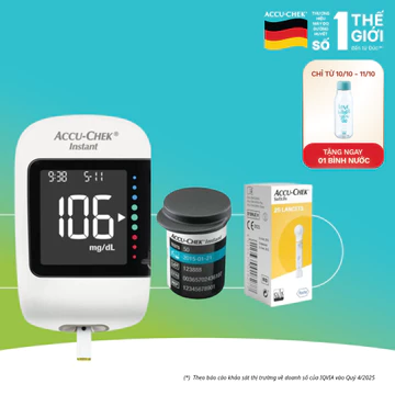 Máy Đo Đường Huyết ACCU-CHEK Instant Kèm Hộp Que Thử Đường Huyết 25 Que Thử Và Hộp Kim Lấy Máu SoftClix 25 Kim