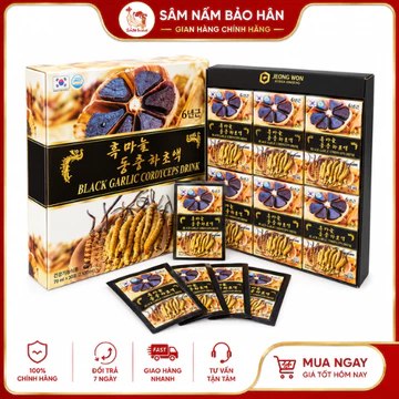 [ HÀNG MỚI VỀ ] NƯỚC UỐNG TỎI ĐEN ĐÔNG TRÙNG HÀN QUỐC, HỘP 30 GÓI
