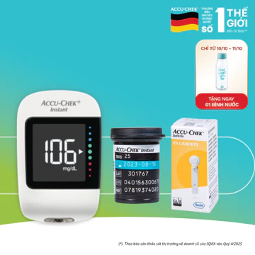 Combo Máy Đo Đường Huyết ACCU-CHEK Instant Kèm Hộp 25 Que Thử Và 25 Kim Lấy Máu SoftClix