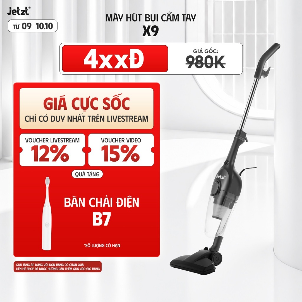 Máy hút bụi cầm tay có dây JETZT X9, lực hút 19.000PA