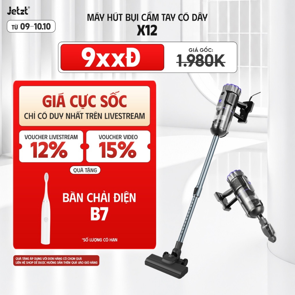 Máy hút bụi cầm tay đa năng 4in1 có dây JETZT X12, lực hút 21000PA--New Model