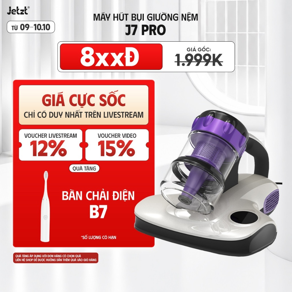 Máy hút bụi giường nệm diệt khuẩn UV JETZT J7 Series thế hệ mới