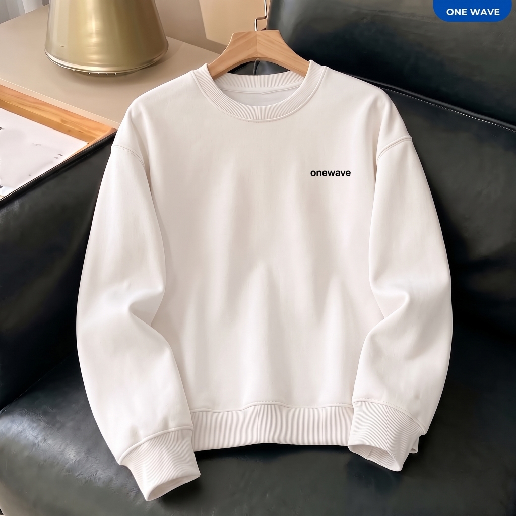 Áo Sweater Unisex Onewave  Nỉ Hai Da Form Rộng Cổ Tròn Bo Gấu Bo Tay Basic Nam Nữ 5 Màu Dễ Phối SWW005