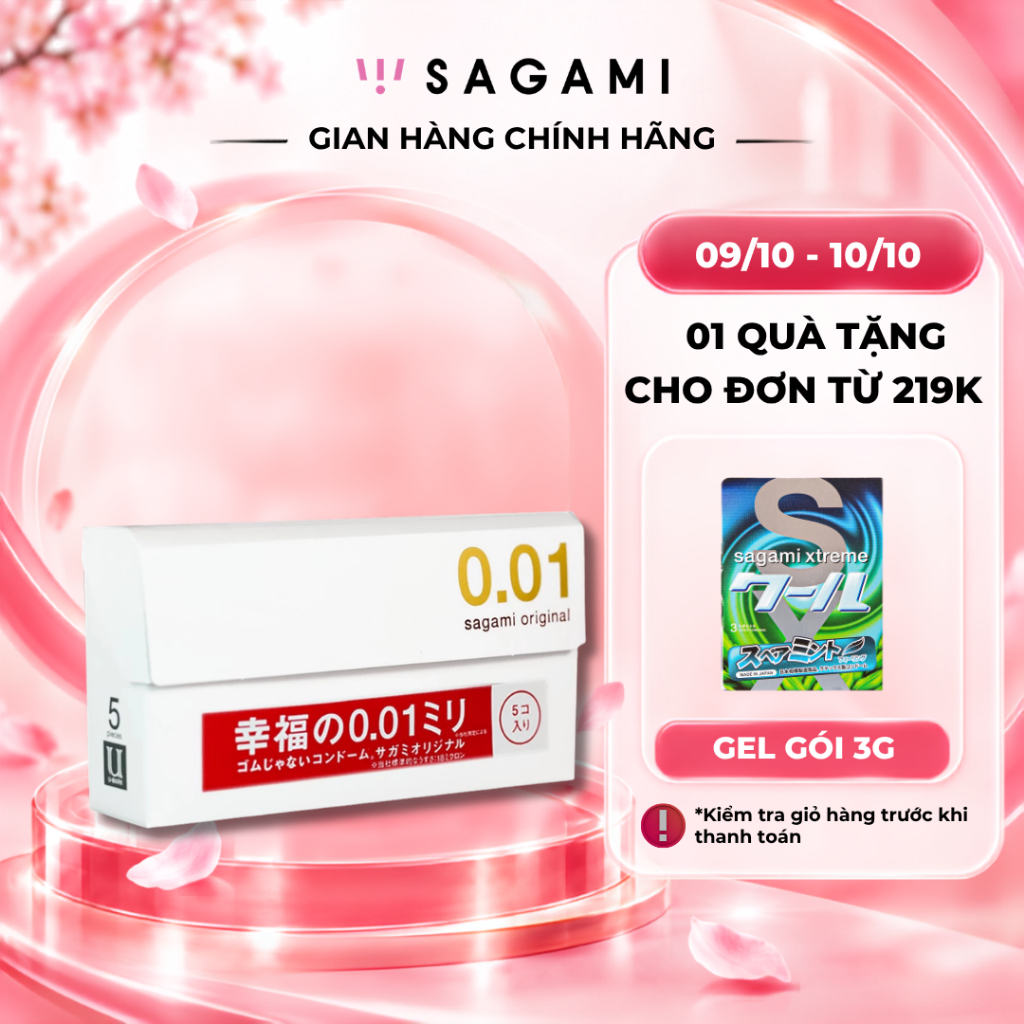 Bao cao su Sagami 001 - Non latex - Siêu mỏng 0.01 mm - 01 Hộp