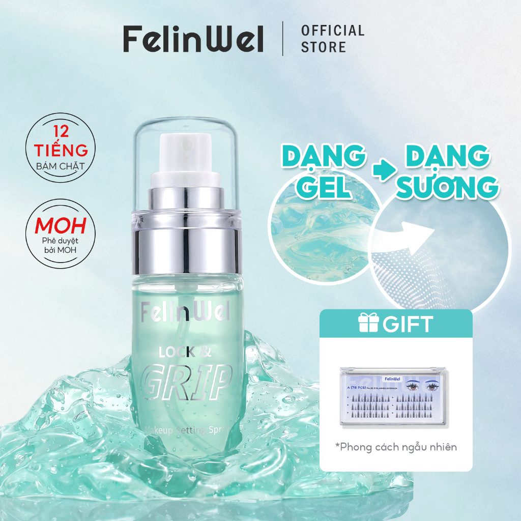 FelinWel Xịt Khoá Makeup Lâu Trôi Chống Mồ Hôi & Kháng Nước, Khoá Nền Tức Thì, Mọi Loại Da, 60ml [MOH Phê Duyệt]