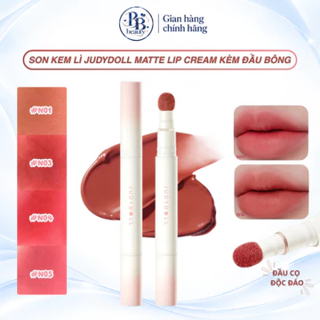 Son Kem JUDYDOLL Lip Powder Cream Mịn Lì Nhẹ Môi, Che Phủ Vân Môi Tốt 1.8g