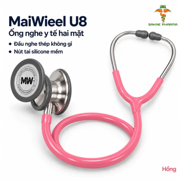 Ống Nghe Y Tế Maiwieel U8 Màu Hồng Hai Mặt Thép Không Gỉ, Nghe Tim Phổi Cho Bác Sĩ Và Sinh Viên Y Khoa