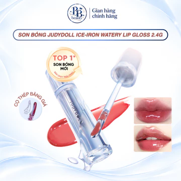 Son Bóng JUDYDOLL Ice-Iron Watery Lip Gloss Căng Bóng Dưỡng Ẩm Môi Bền Màu, Hạn Chế Dính Cốc 2.4g