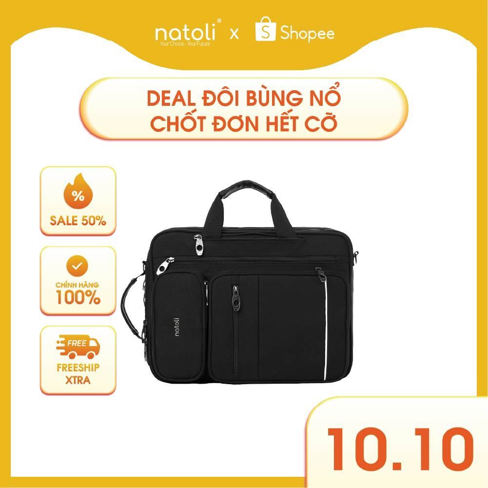 Cặp sách đi học cấp 2, cấp 3 NATOLI Cặp đa năng, Balo đa năng nhiều ngăn BST Classic Multifunctional Backpack B17