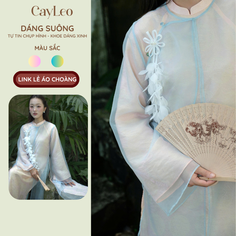 Áo Choàng Thêu Tơ Cao Cấp Với Thiết Kế Cổ Tàu Sang Trọng Thanh LAM LiLiQiQi By LeeGi - AD16
