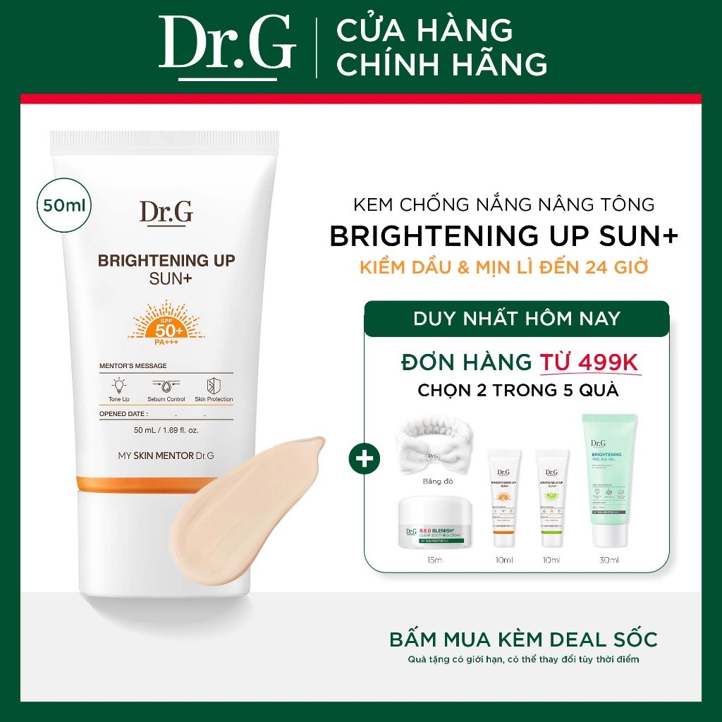 Kem chống nắng nâng tông Dr.G Brightening Up Sun+ DrG 50ml