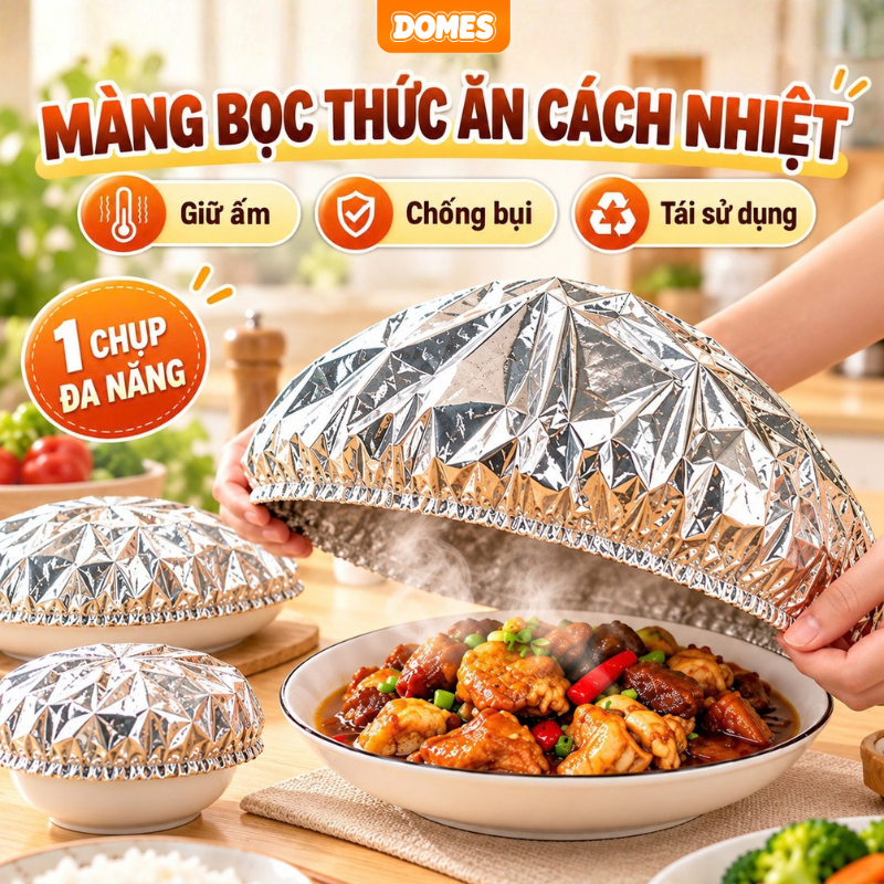 Set 30 Màng Bọc Thực Phẩm Giữ Nhiệt Thức Ăn, Màng Bọc Giấy Bạc Cách Nhiệt Chống Bám Mùi Giữ Ấm Lâu