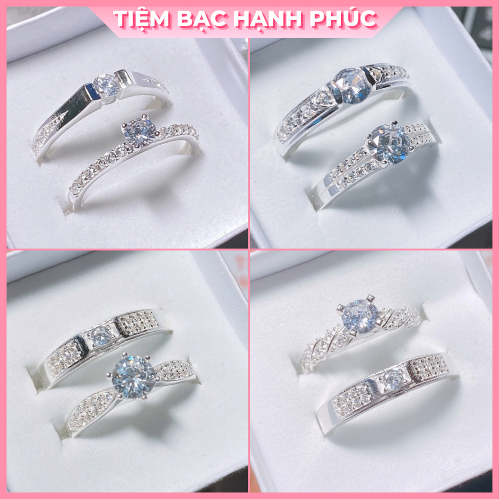 925 Silver Couple Rings, engravable by Tiệm Bạc Hạnh Phúc