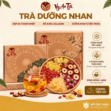 [TẶNG BÌNH 500ML HỘP 30] TRÀ DƯỠNG NHAN-Trà Thảo Mộc Hỗ Trợ Ngủ Ngon, Giảm Căng Thẳng, Bổ Khí Huyết | Vy An Trà