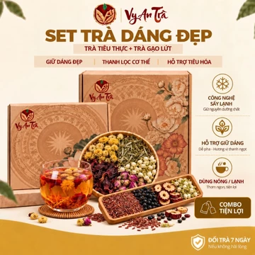 [TẶNG BÌNH 500ML HỘP 30] SET DÁNG ĐẸP-[Mix 2 Loại Trà Gạo Lứt+Trà Tiêu Thực]-Hỗ Trợ Tiêu Hóa-Duy Trì Vóc Dáng|Vy An Trà
