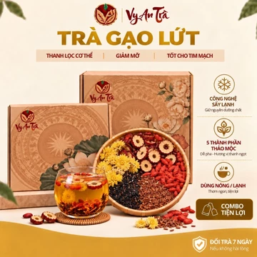 [TẶNG BÌNH 500ML HỘP 30] TRÀ GẠO LỨT-Trà Thảo Mộc Mát Gan Thải Độc-Giảm Mụn Bổ Sung Cân Bằng Nội Tiết|Vy An Trà