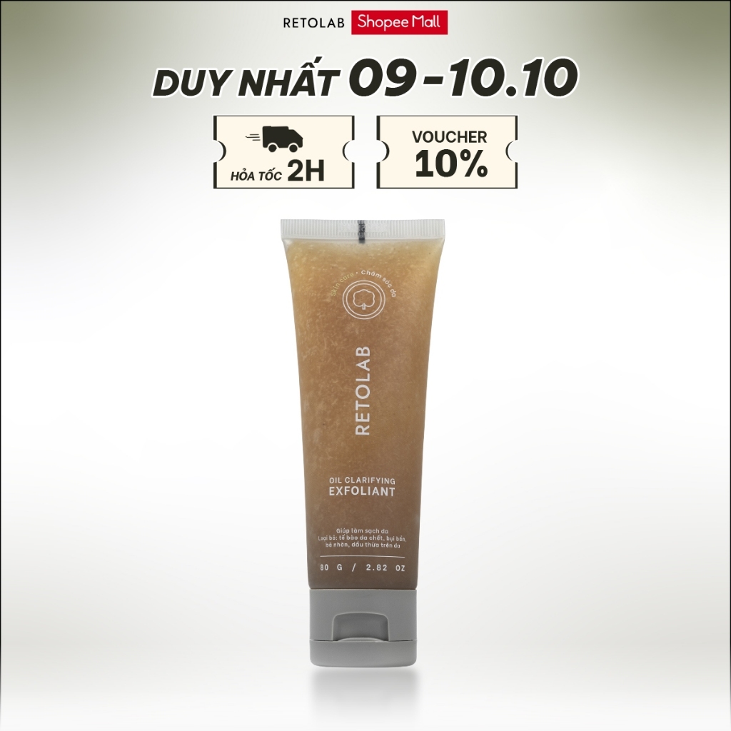 Tẩy Tế Bào Chết Da Mặt Retolab Exfoliant 80g - Làm Sạch Da, Loại Bỏ Tế Bào Chết, Bã Nhờn