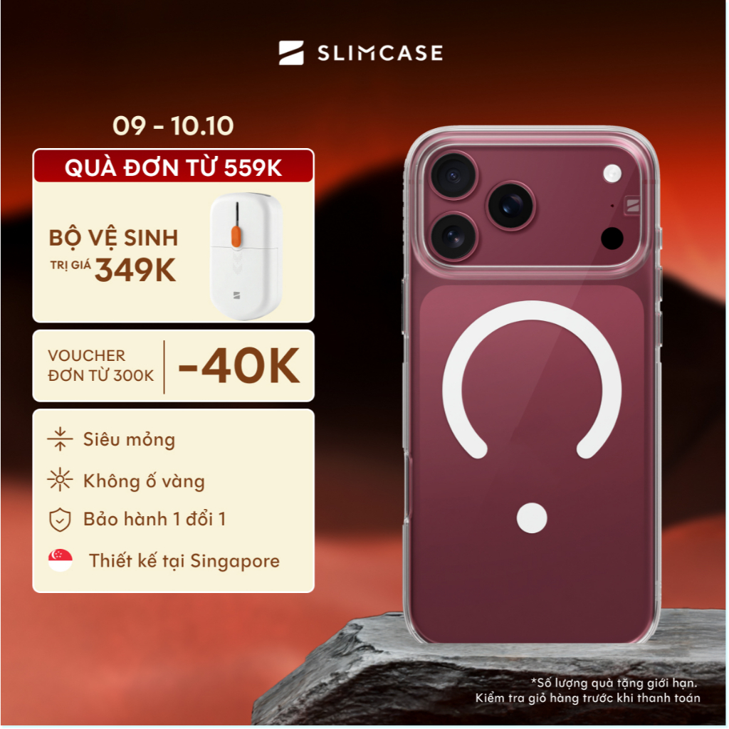 Ốp lưng UNIQUE iPhone 18 / 17 / 16 Series SLIMCASE - Không ố vàng, siêu mỏng, hỗ trợ sạc không dây