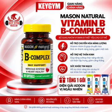 [TẶNG QUÀ]Viên uống bổ não Mason B-Complex 100v, Bổ sung vitamin B tổng hợp hỗ trợ sức khỏe não bộ