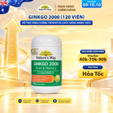 Viên Uống Tuần Hoàn Não Nature's Way High Strength Ginkgo Biloba Tăng Cường Trí Nhớ, Hỗ Trợ Ngủ Ngon