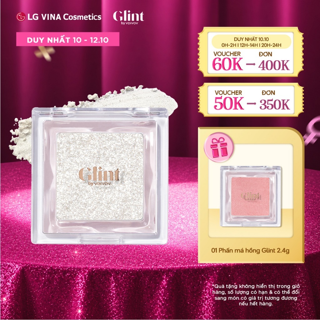 [LG Makeup VN] Phấn bắt sáng highlight Glint 2.3g chứa bột ngọc trai, đa năng, dạng nén siêu mịn