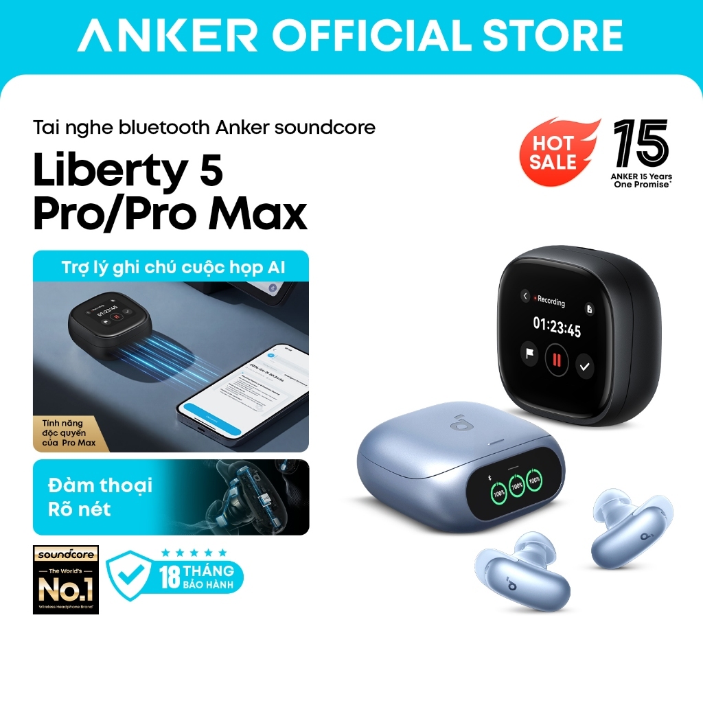 [MỚI] Anker soundcore Tai nghe bluetooth Anker Soundcore Liberty 5 Pro/ Pro Max, Đàm thoại rõ nét chuẩn kỷ lục Guinness