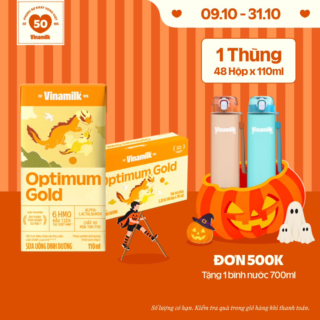 Thùng 48 hộp Sữa pha sẵn Vinamilk Optimum Gold 110ml