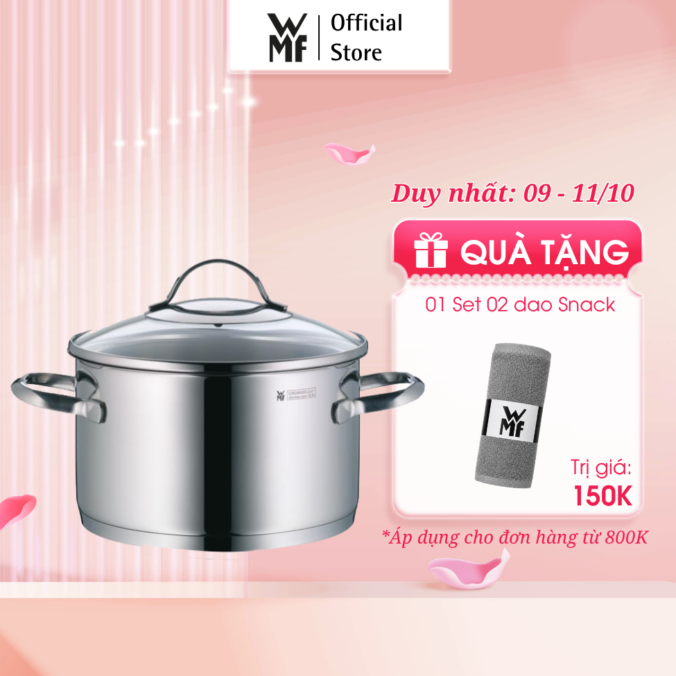 Nồi WMF Provence Đáy Từ 3 Lớp Size 16,20,24cm Chất Liệu Thép Không Gỉ, Dùng Cho Mọi Loại Bếp
