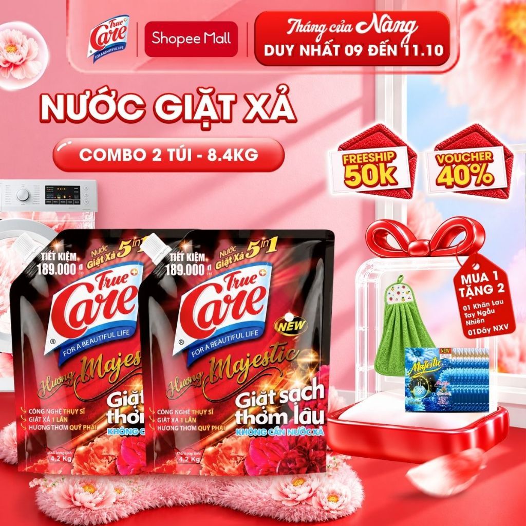 Combo 2 Túi 4.2Kg Nước Giặt Xả True Care 5in1 (Tổng 8.4kg/2Túi)