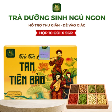 (Mua 2 tặng 1) Trà Thảo Mộc Ngủ Ngon Tam Tiên Bảo, Trà Túi Lọc Uyên Nhiên Thư Giãn, Ngủ Sâu Giấc 10 gói x 5g