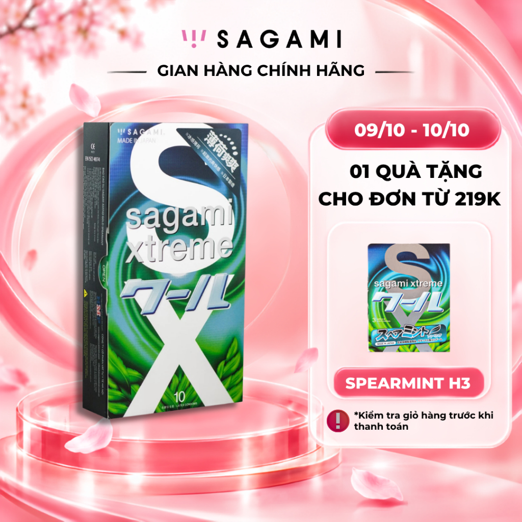 Bao cao su Sagami Spearmint - hương bạc hà the mát - 01 Hộp