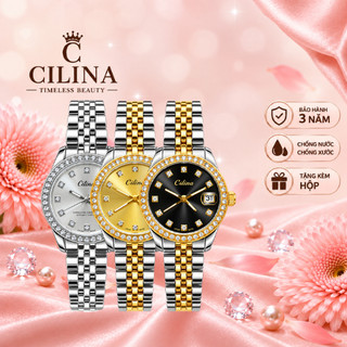 Đồng hồ nữ CILINA Timeless Beauty dây kim loại mặt đính đá chống nước kèm hộp