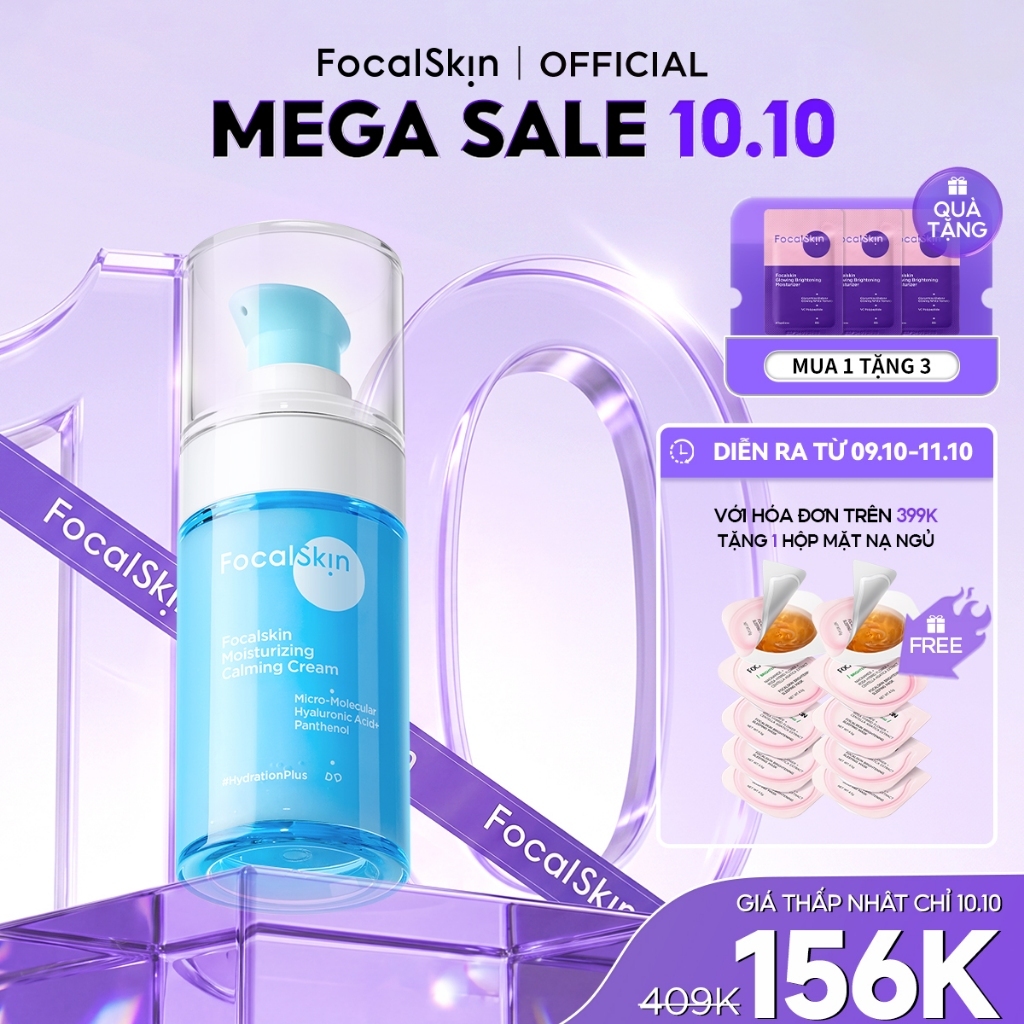 FOCALSKIN Kem Dưỡng Ẩm Vi Phân Tử HA Dịu Da | Cấp Ẩm Căng Mướt Sáng Khỏe Phù Hợp Da Nhạy Cảm 35g