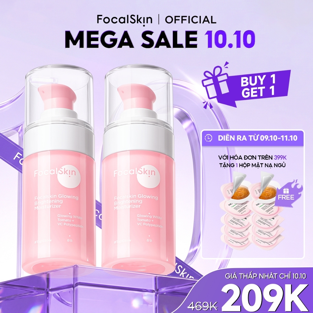 FOCALSKIN Kem Dưỡng Sáng Da Glowing Chiết Xuất Glycyrrhiza Glabra+VC Peptides Ngừa Tái Thâm Nám 35g