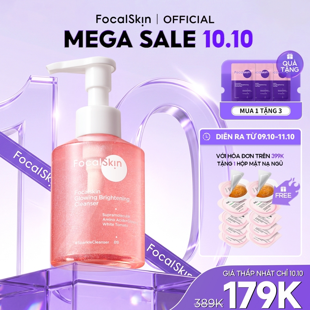 FOCALSKIN Sữa Rửa Mặt Glowing Brightening Chiết Xuất Tomato + Cam Thảo Vàng Dịu Nhẹ Da Nhạy Cảm 115g
