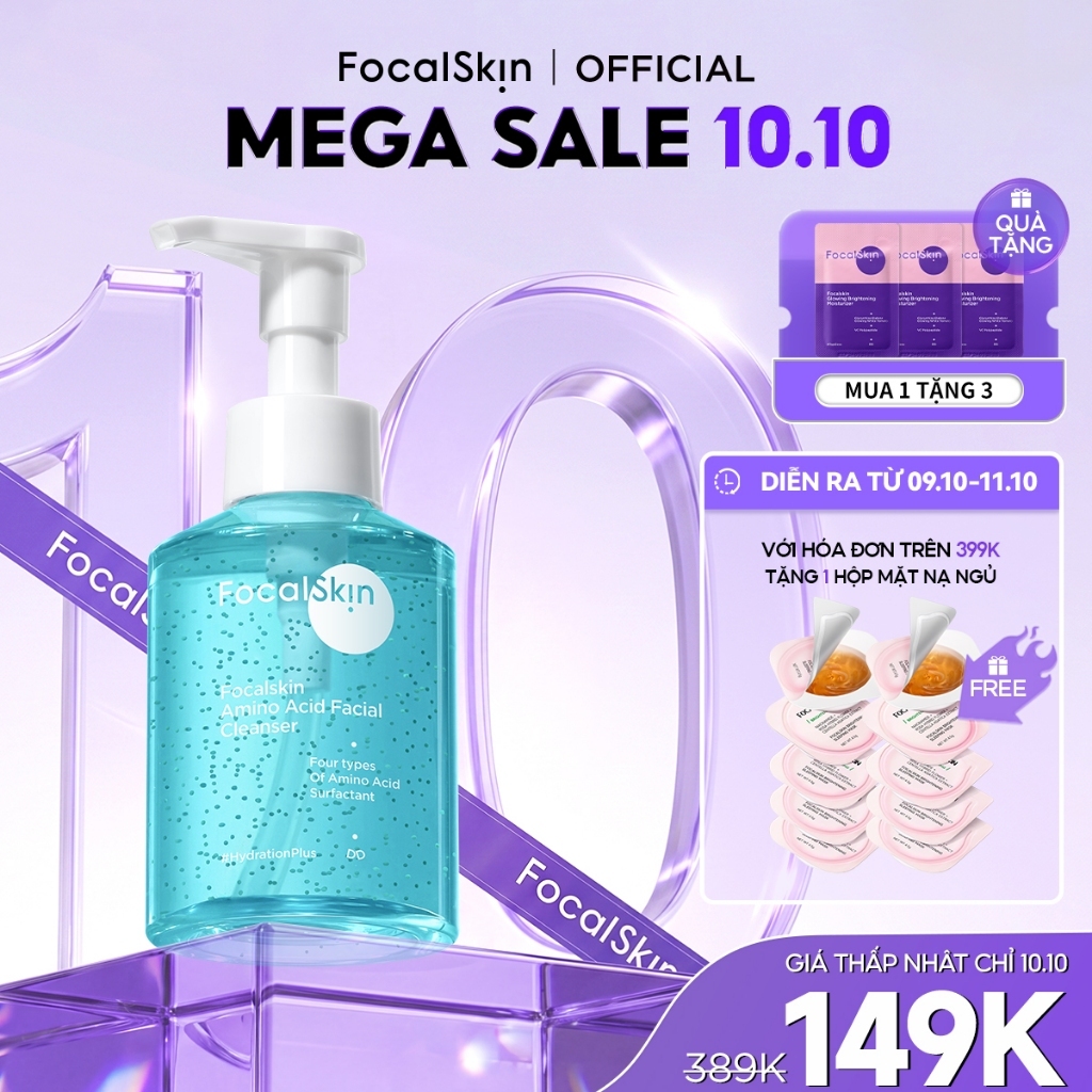 FOCALSKIN Sữa Rửa Mặt Amino Acid 0-SLS Hỗ Trợ Làm Sạch Toàn Diện Nhẹ Dịu Cho Da Dầu Mụn 115g