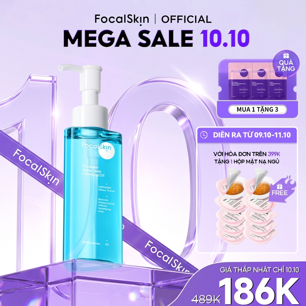 FOCALSKIN Dầu Tẩy Trang Aqua Deep Cleansing Oil Tẩy Trang Dịu Nhẹ Không Gây Mụn 100ml