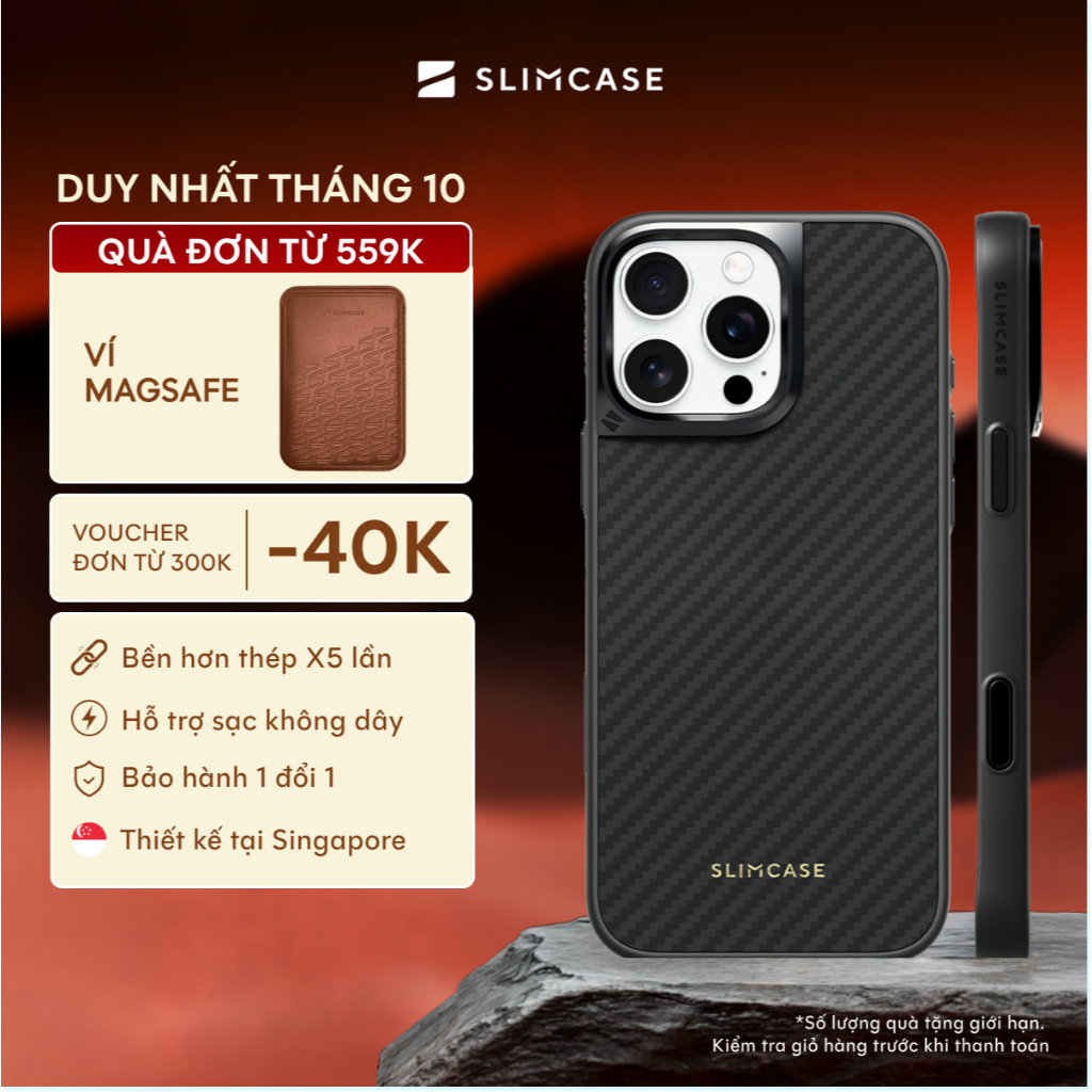 Ốp lưng REX iPhone 16 Pro Max SLIMCASE - Chống va đập, chống bám bẩn, hỗ trợ sạc không dây