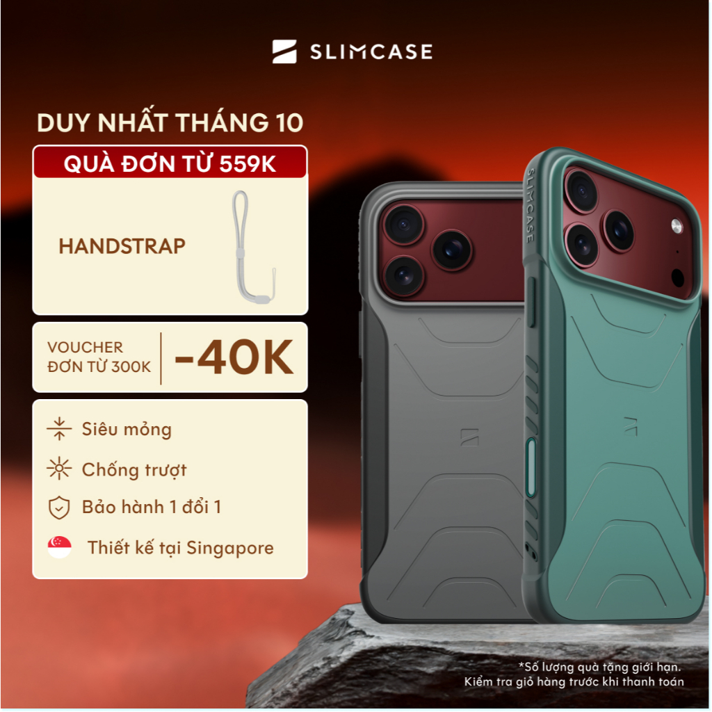 Ốp lưng ROVER iPhone 18 / 17 /16 Series SLIMCASE - Chống sốc, tản nhiệt, bảo hành 2 năm