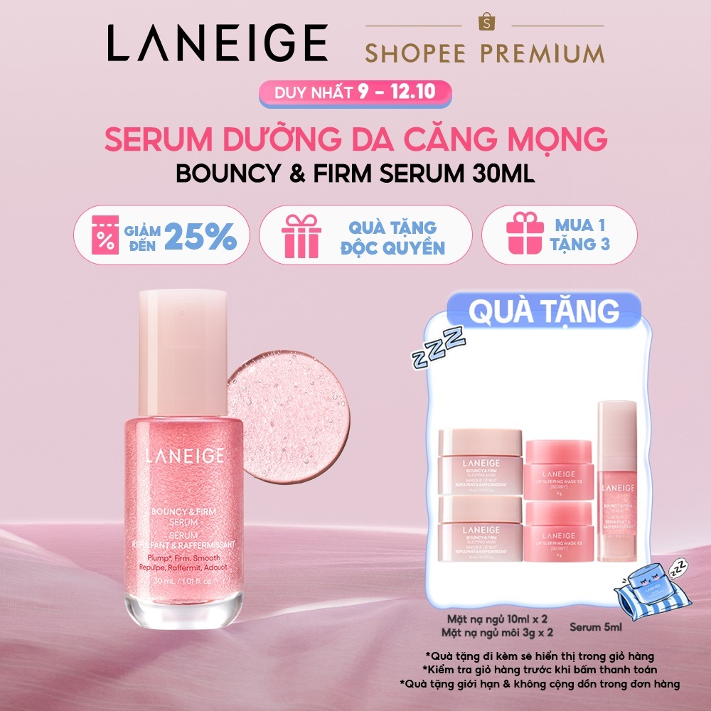 Serum tăng cường collagen, làm mờ dấu hiệu lão hóa, giúp da căng sáng Laneige Bouncy & Firm Serum 30ml