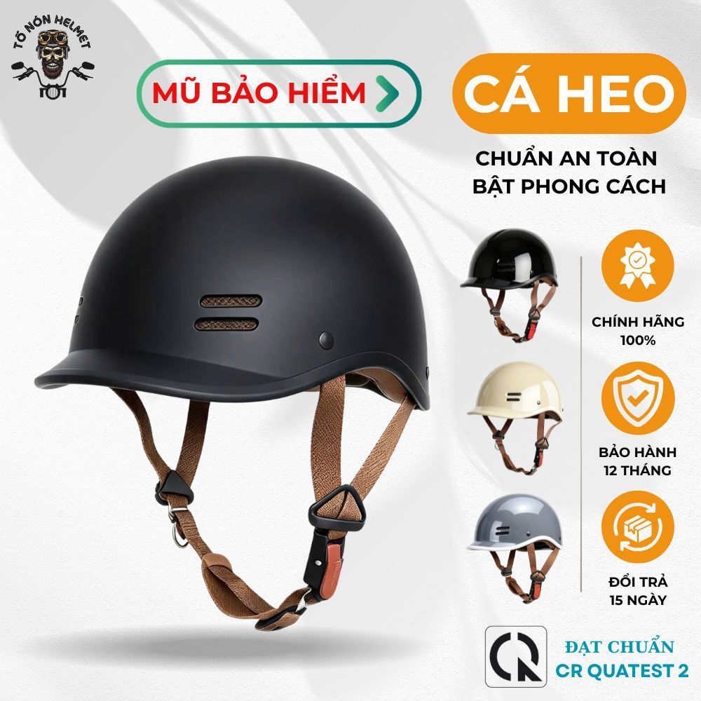 Nón Bảo Hiểm Chính Hãng Camry Cao Cấp, Mũ Bảo Hiểm 1/2 Đầu, Kiểu Dáng Cá Heo, Nhiều Màu Sắc