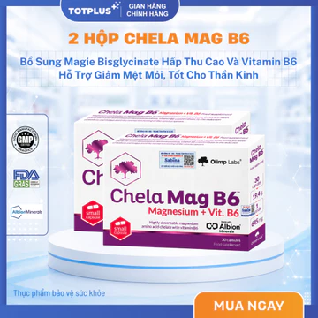 2 Hộp Chela Mag B6 - Bổ Sung Magie Và Vitamin B6 Giúp Giảm Căng Thẳng, Mệt Mỏi, Tốt Cho Thần Kinh