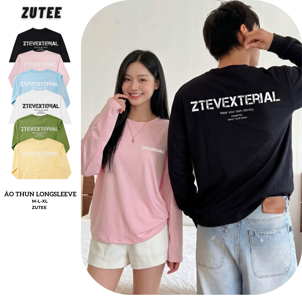 Áo Thun Dài Tay Long Sleeve ZUTEE A83 Nam Nữ Oversize In Chữ Xước Basic Phong Cách Hàn Quốc Unisex