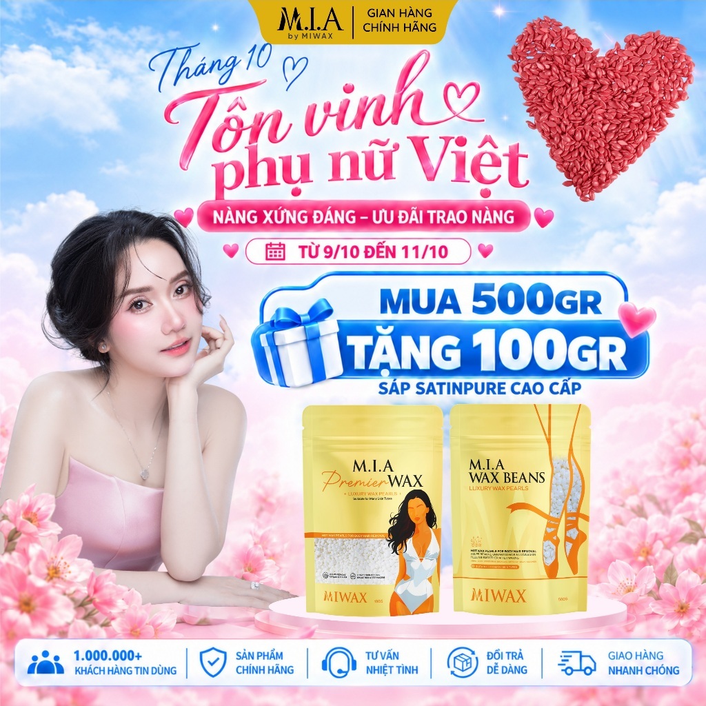 Tặng Que Gỗ - Sáp Wax Lông Nóng M.I.A WAXING by MIWAX - Wax Lông Nách, Wax Tay Chân, Wax Bikini, Sáp Wax Toàn Thân
