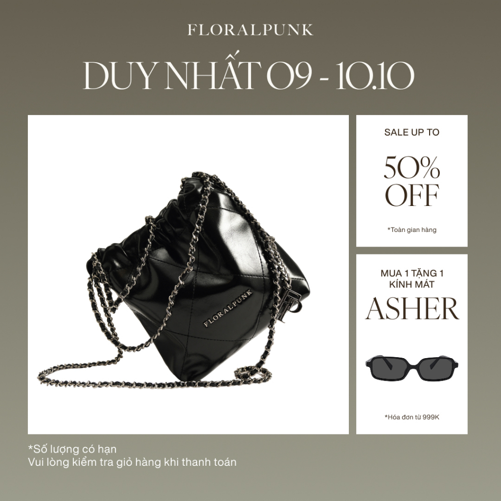 Túi xách Floralpunk Brooklyn Mini Shopper - Black
