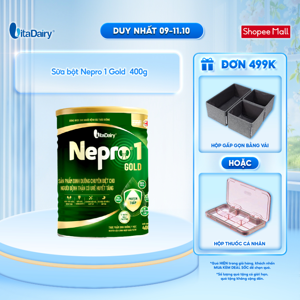 Sữa bột Nepro 1 Gold Lon 400g/900g - Phù hợp chế độ dinh dưỡng đặc biệt (dành cho người tiểu đường)