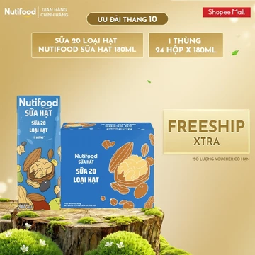 [DEAL SỐC 09.09] Thùng 24 Hộp Sữa 20 Loại Hạt Nutifood Sữa Hạt 180ml